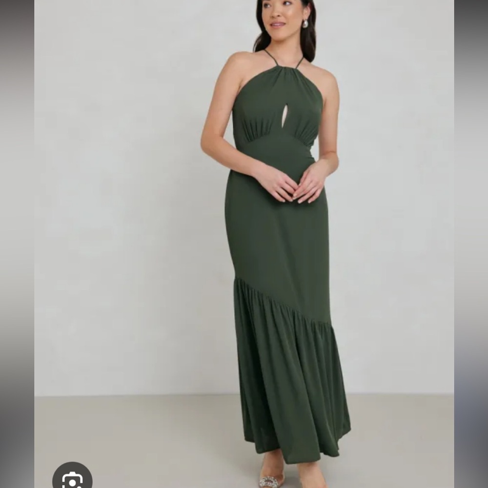 Park & Fifth Olive Green Halter Maxi Dress